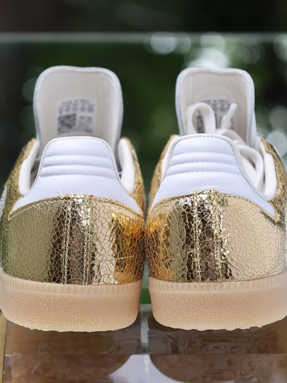 Adidas Samba OG Gold Metallic Cracked Leather Women’s Size 7 - Picture 10 of 13